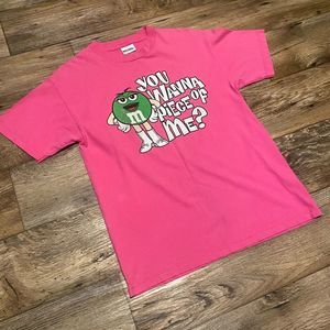 M&Ms Vintage Pink T-shirt “You Wanna Piece of Me?” Size Medium